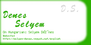 denes selyem business card